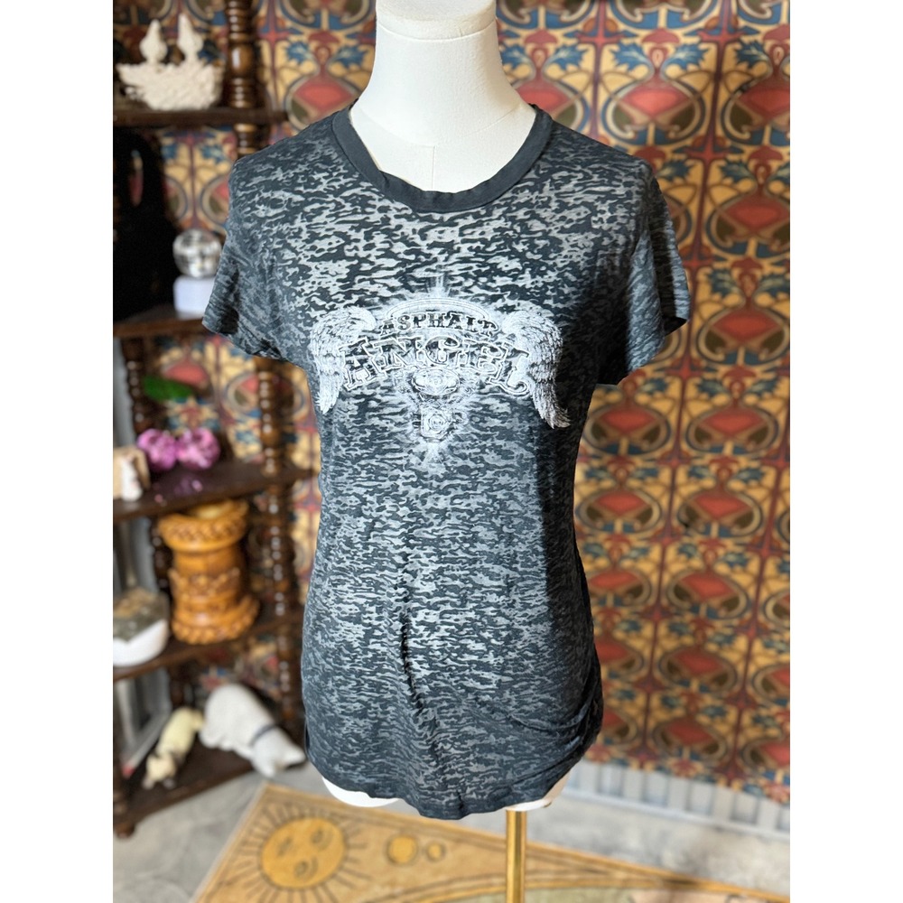 Hot Leathers‎ Asphalt Angel Wings Graphic T-Shirt Motorcycle Biker 2XL
